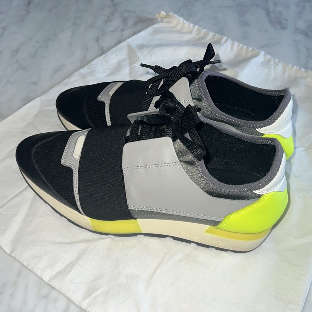 🌴FREE shipping Balenciaga Race runner colorblock neon grey sneaker